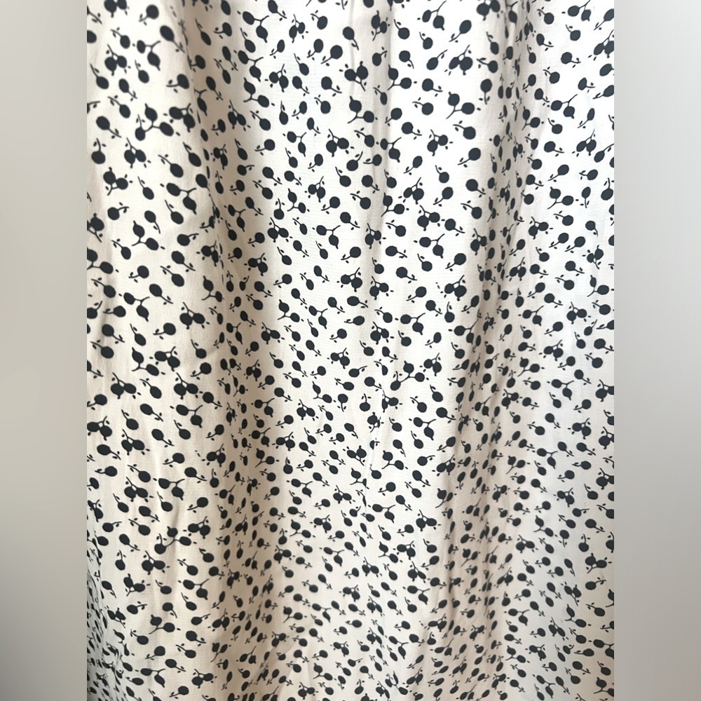LOFT White and Black Floral Button Pull On Midi Skirt Size Medium NWT BRAND NEW - Picture 11 of 14